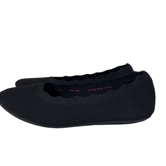 Skechers Love Spell Ballet Flat Shoes Women 8.5 Black Cleo Casual Dressy Slip On - Picture 5 of 14